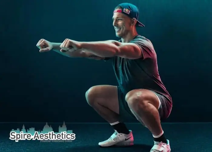 Image of man build leg muscle Chesham through exercise